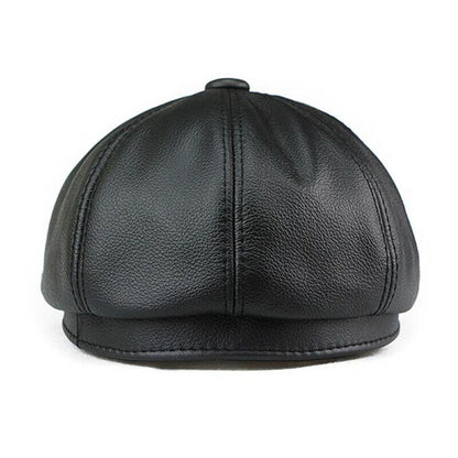 Men Real Leather Beret autumn Winter Hats Painter Newsboy Cap Vintage Style Hat