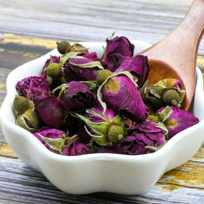 2023 Chinese Tea Purple Rosebud Rose Buds Dried Flower Floral Herbal Tea