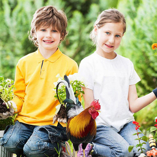 Garden Rooster Statue Chicken Sculpture For Yard Decor Weatherproof Hen Figurine