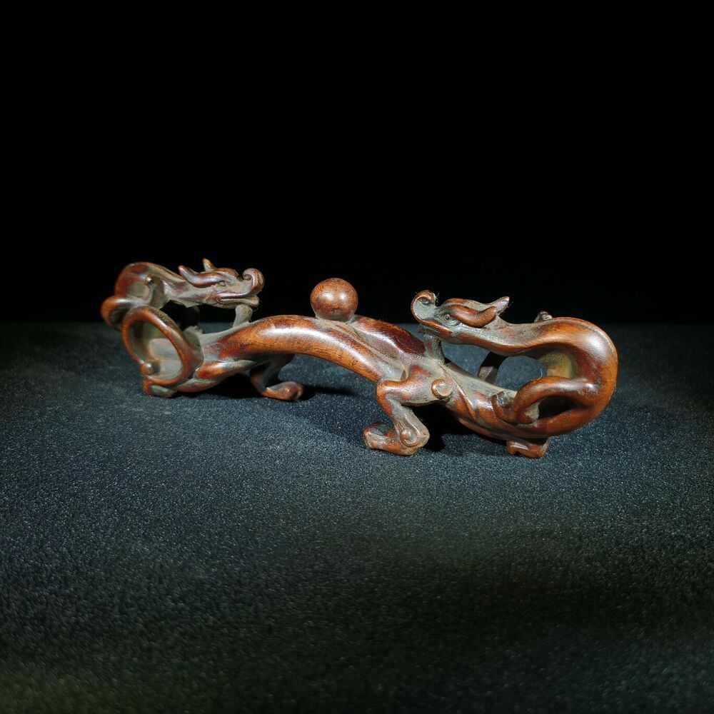 fine dragon statue antique wooden statue carvings decor penholder for desk study