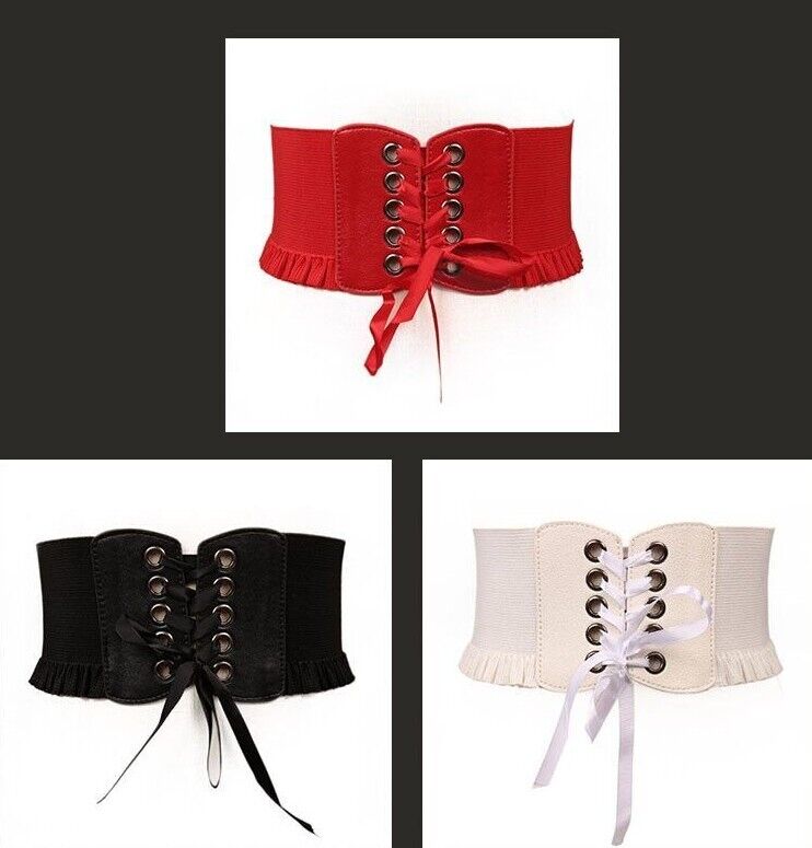 Women Wide Belt Canvas Fashion Dress Corset Waistband Elastic Cummerbund 60-80cm