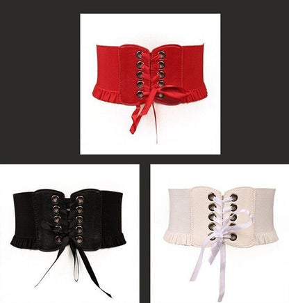 Women Wide Belt Canvas Fashion Dress Corset Waistband Elastic Cummerbund 60-80cm