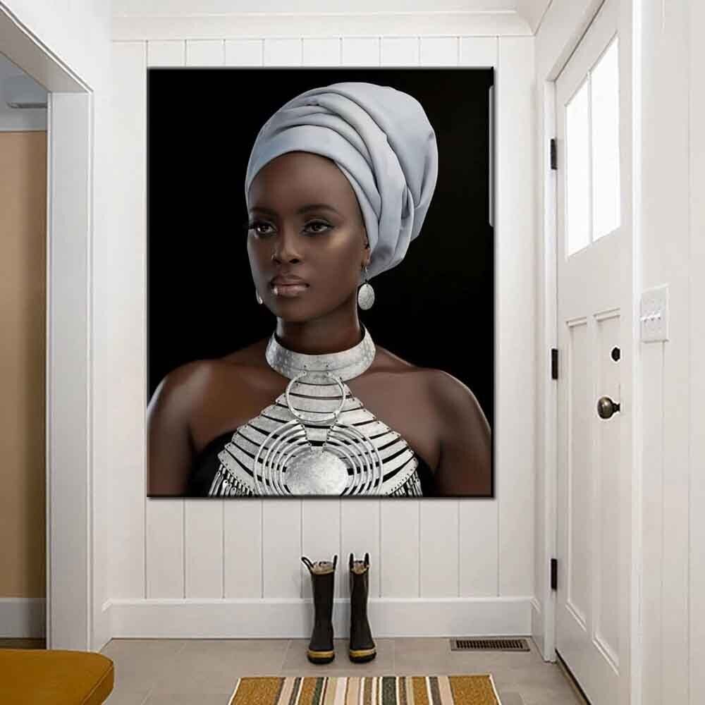 African Black Woman Canvas Painting Canvas Wall Art Home Decor Prints Art Poster