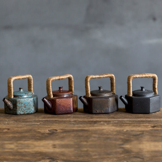 Ceramic Teapot Hexagon Pottery Tea Pot 200ml