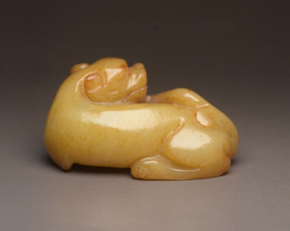 Collection Chinese Hetian Jade Carved Sculpture Exquisite Beast Statue Ornaments