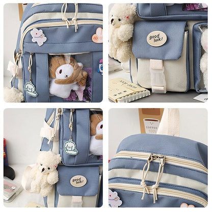 Women Backpack Multi Pockets Student Schoolbags Leisure Rucksack Backpack