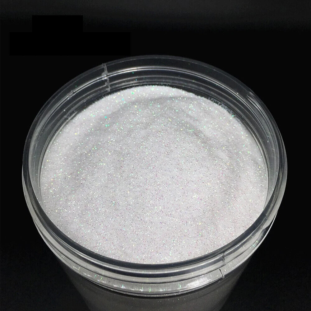Nail Art Decor 1 Bottle AB White Sequins Glitters Holographic Flakes 0.2 0.4 1mm