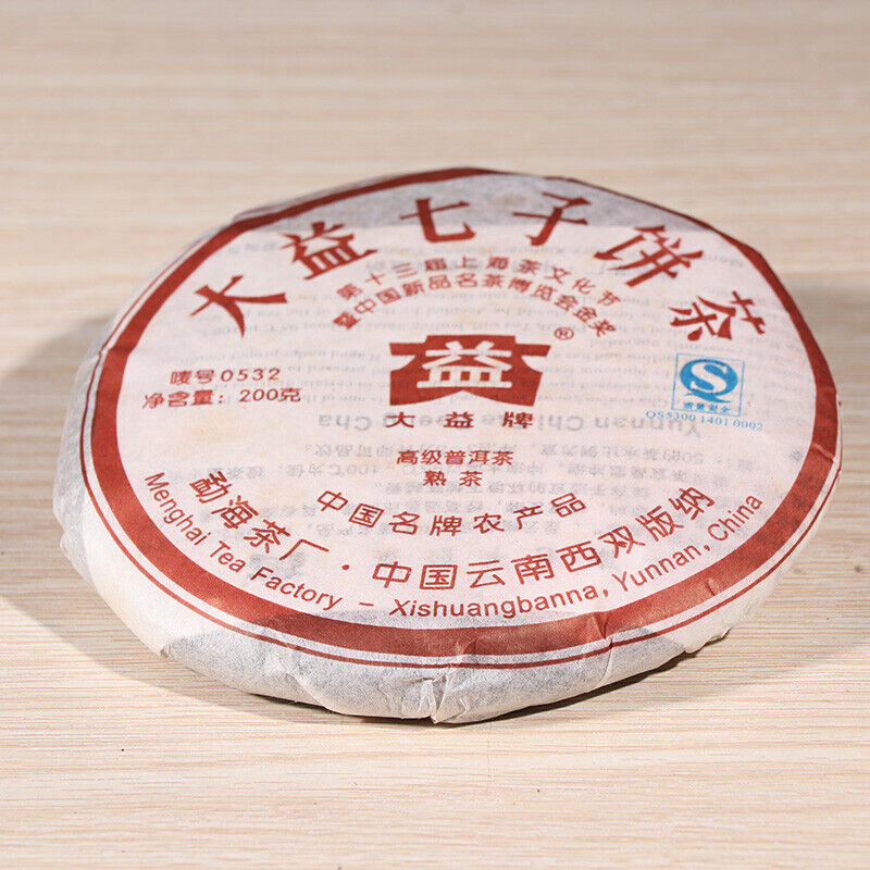 200g Yunnan Menghai Dayi Ecology Ripe Pu-erh Tea Cake TAETEA Puer 701 Batch 0532
