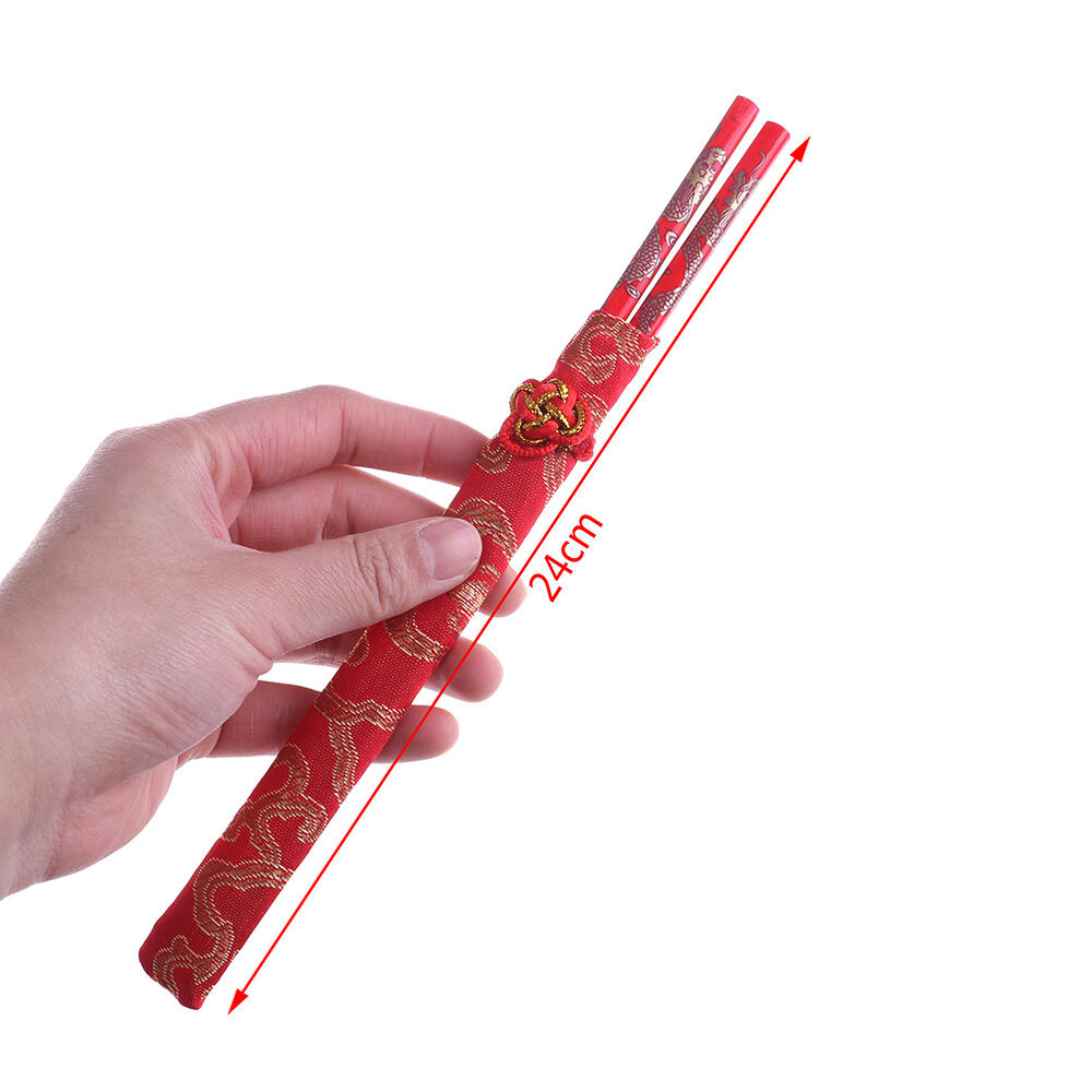 Red chopsticks Chinese wood bag holder dinnerware flatware kitchen food st-ca