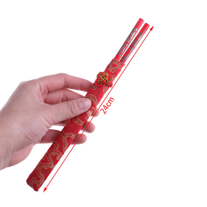 Red chopsticks Chinese wood bag holder dinnerware flatware kitchen food st-ca