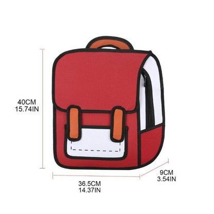 Women Backpack Cartoon School Bag Comic Bookbag Teenager Girls