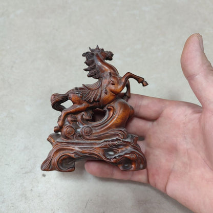 Home decor luxury Ornaments room horse figurine interior statue boxwood carving
