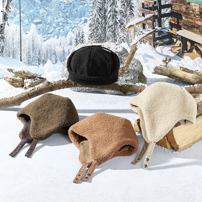 Women Beanies Winter Thick Warm Fleece Hats Corduroy Outdoor Ski Ear Cap 55-62cm
