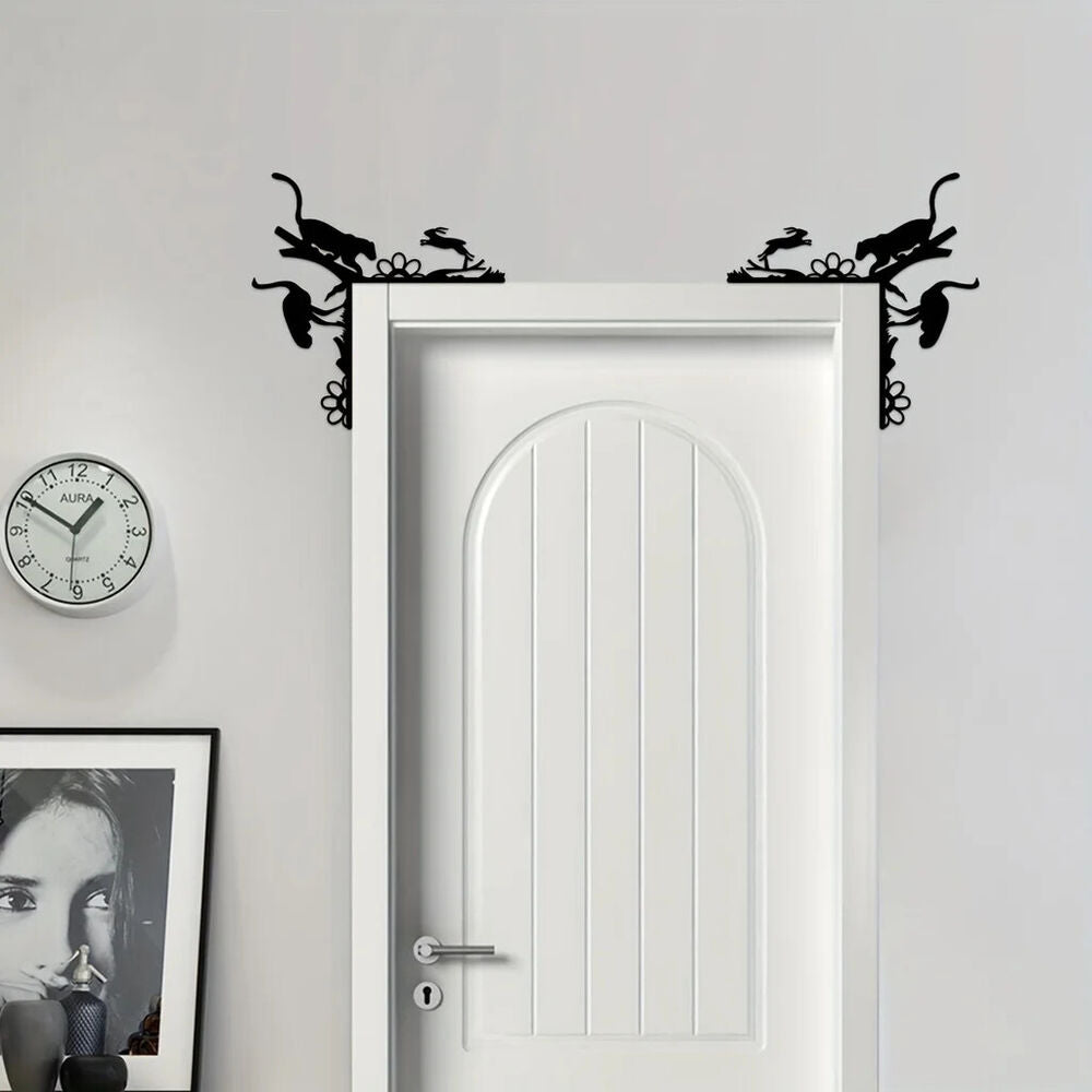 1pc Metal Creative Animal Decorative Wall Stickers Door Corner Decoration