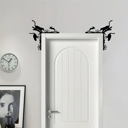 1pc Metal Creative Animal Decorative Wall Stickers Door Corner Decoration