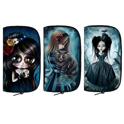 Cartoon Gothic Wallets Cute Purse Clutch Bag Phone Holder Ladies Coin Bags Long