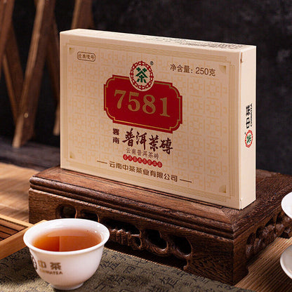 2021 Yunnan Menghai ZhongCha Famous Classic 7581 Pu-erh Brick Puer Tea 250g Ripe