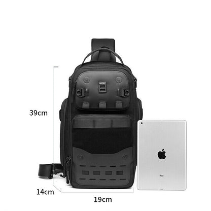 OZUKO Large Capacity Crossbody Bag, Outdoor Tactical Men's Bag Sling Backpack