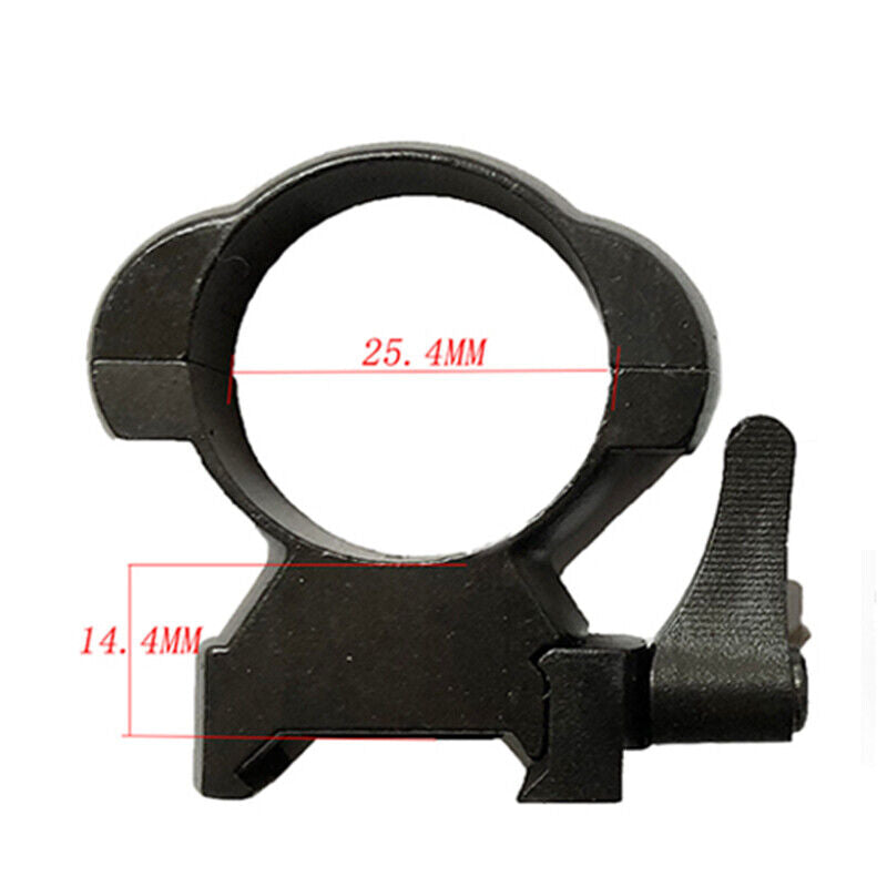 2PCS 25.4mm Stainless Steel Scope Rings Low Medium High Mount Fit 20mm Picatinny