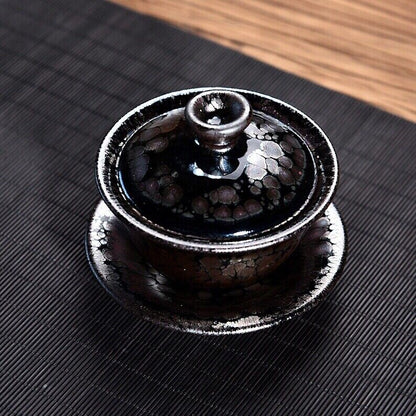 Chinese Jianzhan Tea Pot Of Popular Tenmoku Tea Bowl Gaiwan Oil Droplets Tea Cup