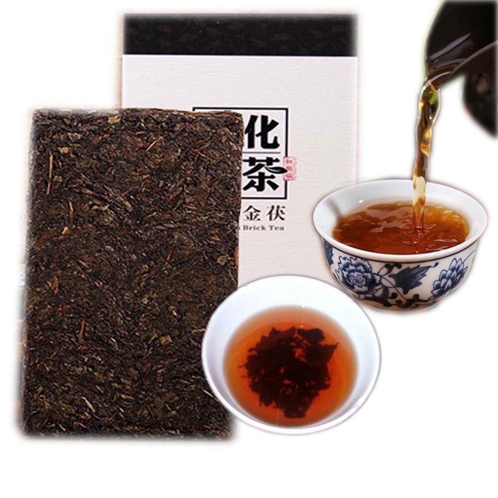 Healthy 1000g Black Tea Brick Anhua Golden Handmade Flower Tea Natural Ripper-