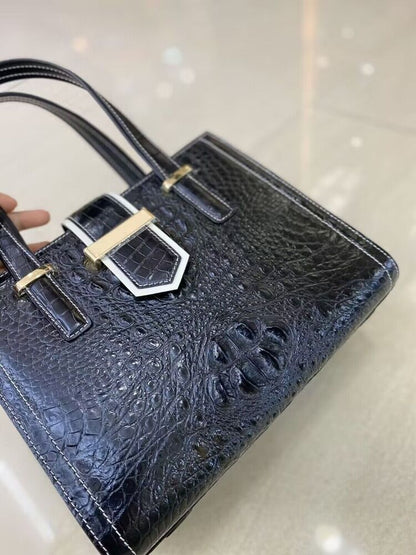Handcrafted AlligatorCrocodile Skin Leather HandBag Women's Luxury Shoulder Bag