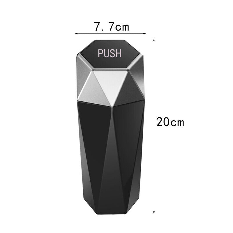 Portable Car Trash Can Dustbin with Lid Garbage Cup Holder Auto Leak Proof Bin