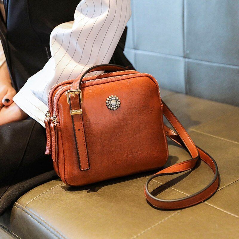 Vintage Style Shoulder Bag Simple Square Crossbody Bags Handbags Messenger Bags