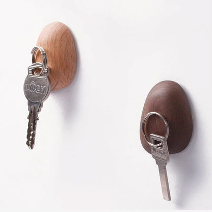 Wall Hooks Wooden Magnetic Hangers Keys Holders Nordic Smooth Edge Display Decor