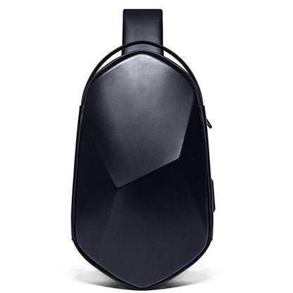 Men's Sling Backpack Oxford cloth Waterproof Crossbody Bag USB Port OutdoorSport