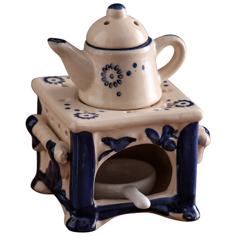 Retro Candle Essential Oils Burner Creative Ceramic Teapot Aromatherapy Oil Lamp