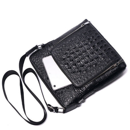 100% Cow Leather Crocodile Embossed 10" Men's Business Shoulder/Messenger bags
