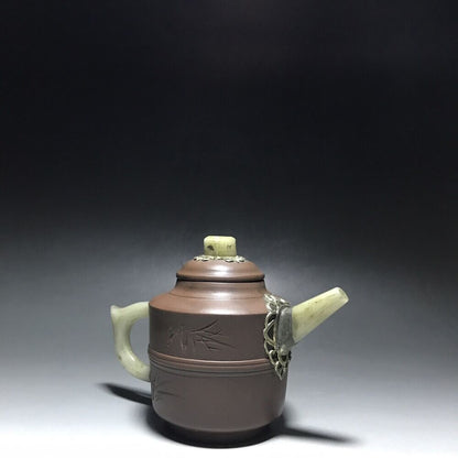 vintage chinese yixing purple clay teapot zisha ceremony carving Collectible art