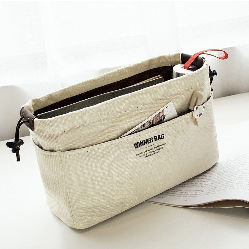 Canvas Organizer Inner Bag Makeup Handbag Lightweight Traveling Storage Purse