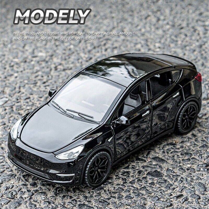 1:32 Tesla Modell Y Druckguss Modell Auto SUV Spielzeug Fahrzeug Sammlung Sounds Lichter-
