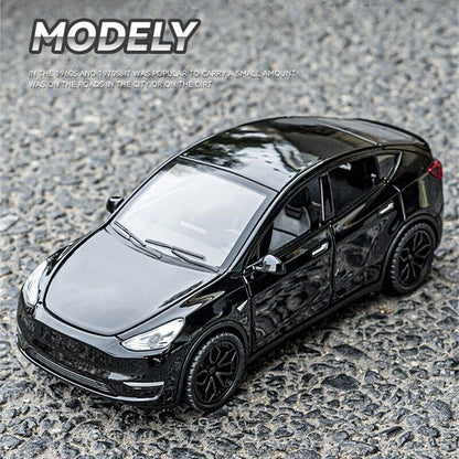 1:32 Tesla Modell Y Druckguss Modell Auto SUV Spielzeug Fahrzeug Sammlung Sounds Lichter-