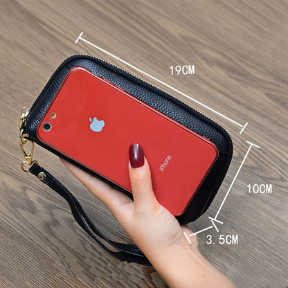 Wallet Genuine Leather Women Bags Purse Wedding Banquet Clutch Bag Solid