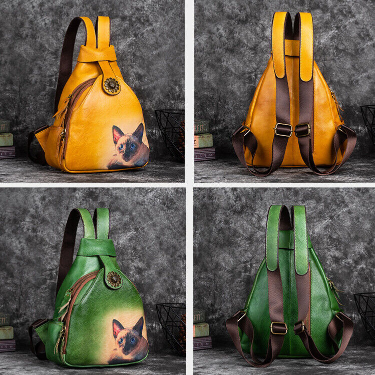 Desinger Travel Backpack, Top Cowhide Leather Women's embossed Shoulder Bag