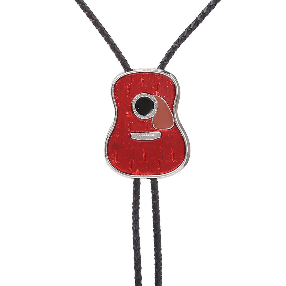 Men Bolo Tie Country Guitar Head Women American Western Cowboy Necktie 3.5x2.8cm