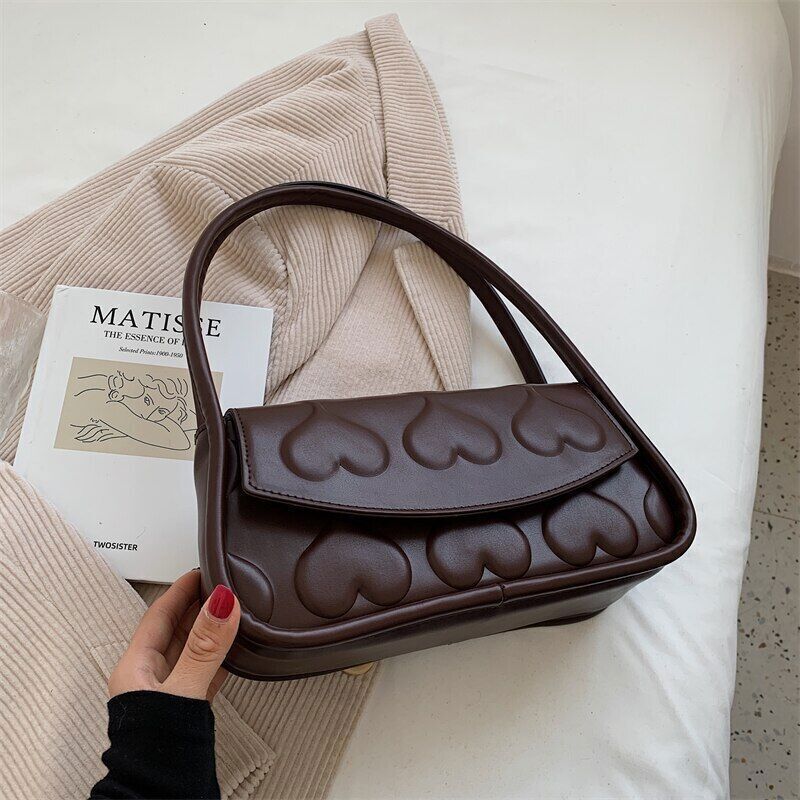 Shoulder Bags Women Shoulder Handbag Flap Hand Bag Heart Pattern Clutches