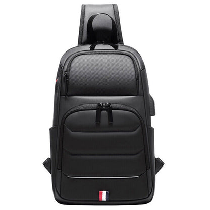 Men's Sling Backpack Oxford cloth Waterproof Crossbody Bag USB Port Sport Bags