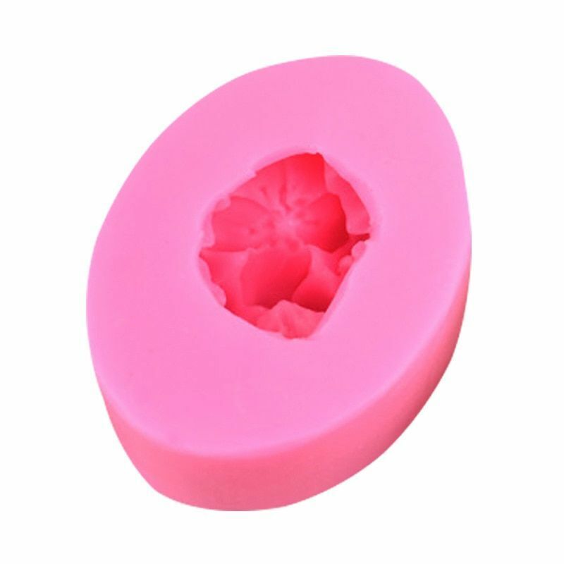 3D Rose Flower Form Soap Mold 7.2x5.5x3.4cm Silicone DIY Cake Craft Making Tools