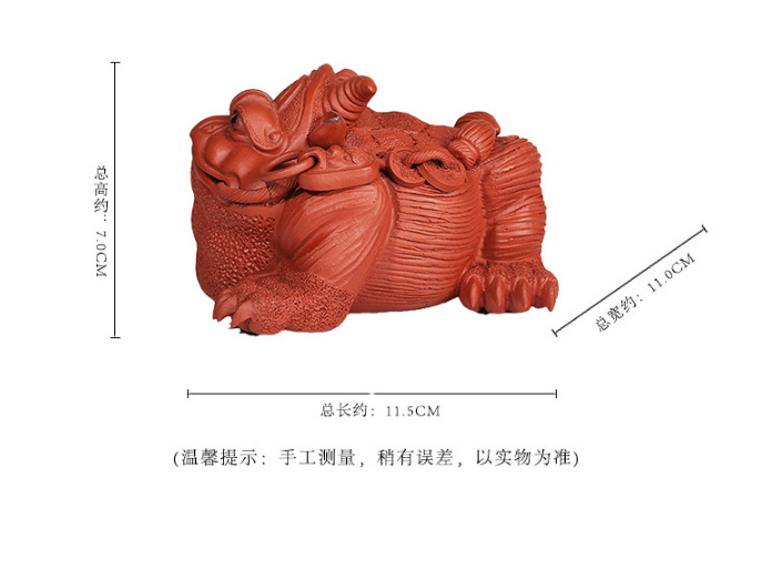 Purple sand tea pet ox horn Golden Toad can raise raw ore Dahongpao tea tray dec