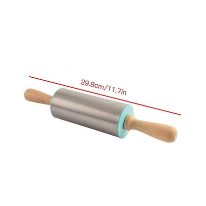 Rolling Pins Baking Tool Cookie Pastry Dough Roller 26~42cm Stainless Steel Wood