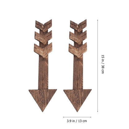 Wall Decor 2Pcs Rustic Wood Sign Pediments Dark Wooden Arrows Farmhouse Ornament