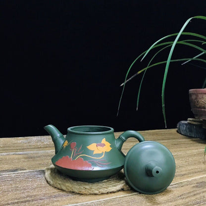vintage chinese yixing purple clay teapot zisha ceremony carving Collectible art