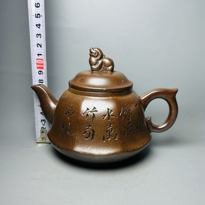 Chinese Yixing Purple Clay Teapot Tea Set Pot Zisha Ceramic Cute Decor Figurine