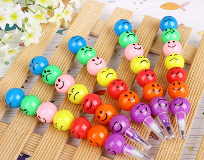 Crayons 7 Colors Pen Haws Cartoon Smiley Graffiti Stationery nice Gifts For Kids