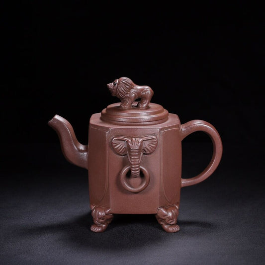 Chinese Yixing Zisha Clay Handmade Exquisite Teapot （威震八方 底款：施小马）