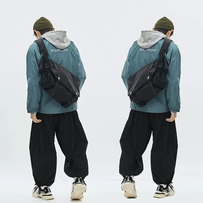 Men Nylon Shoulder Bag Teenager School Tote Bag Men Travel Crossbody Bag